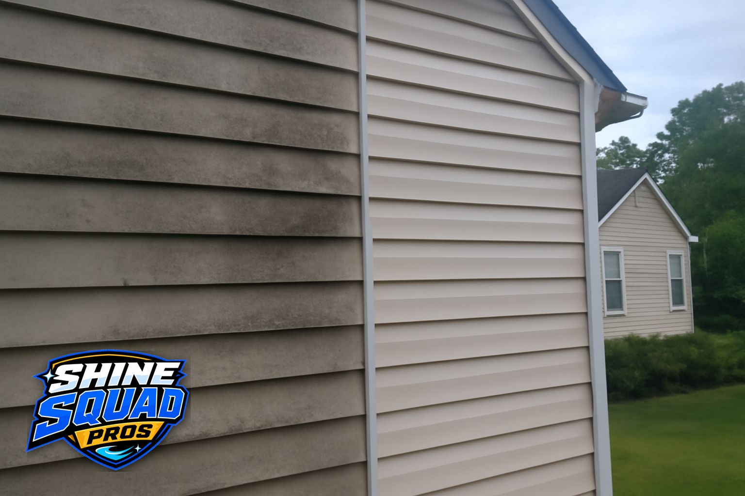 Pressure washing a concrete driveway at a residential property in Marietta, Georgia