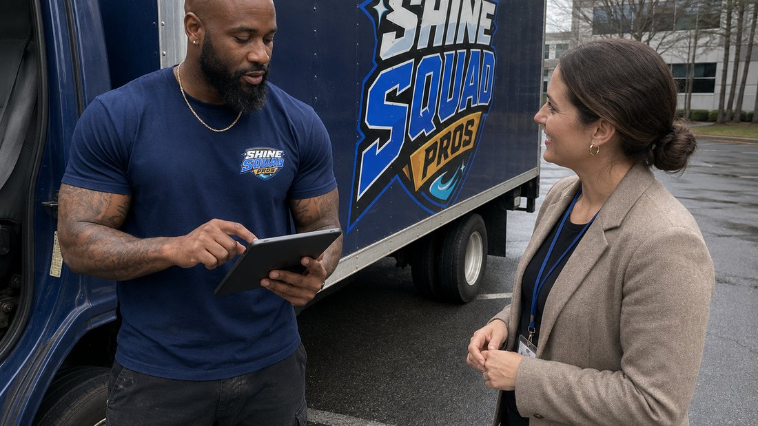 Scheduling a pressure washing job with Shine Squad Pros in Atlanta GA